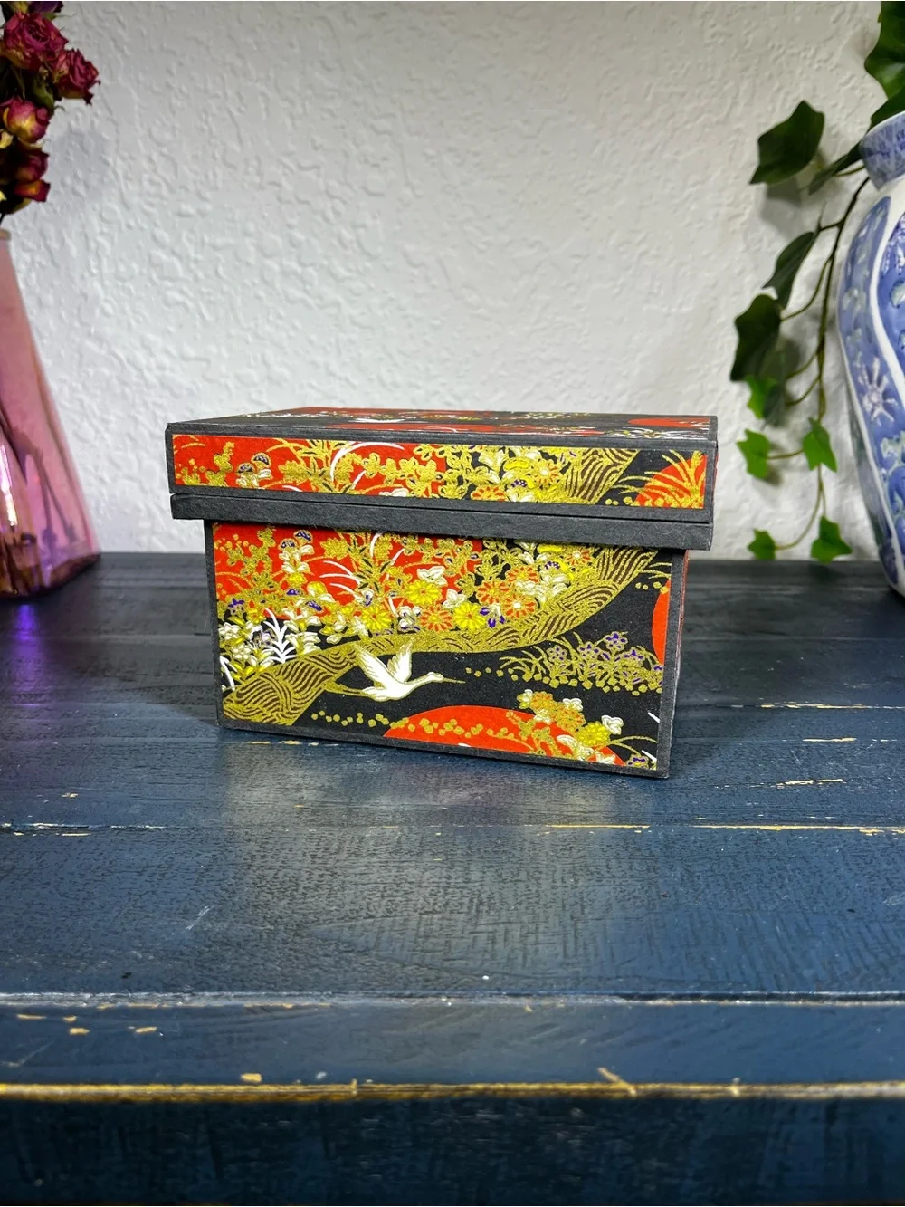 Vintage Jan McGregor Studios Handcrafted Washi Paper Tea Box